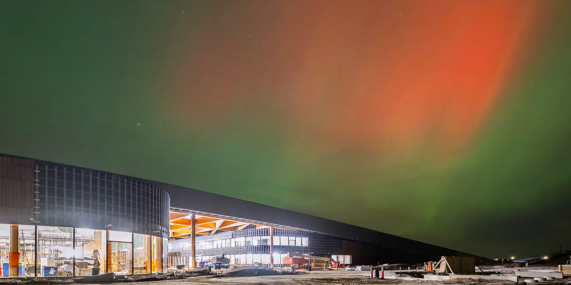 Northern Lights over the Library