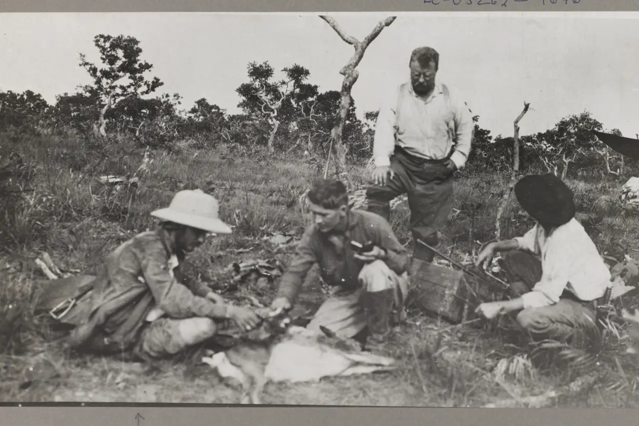Photograph of Theodore Roosevelt camping