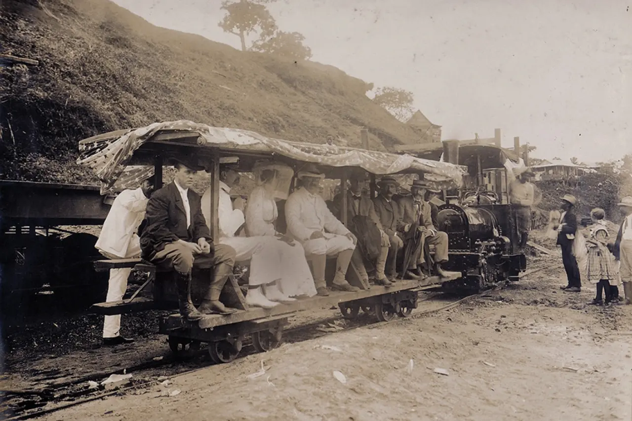 Photograph of Theodore Roosevelt visiting the Panama Canal