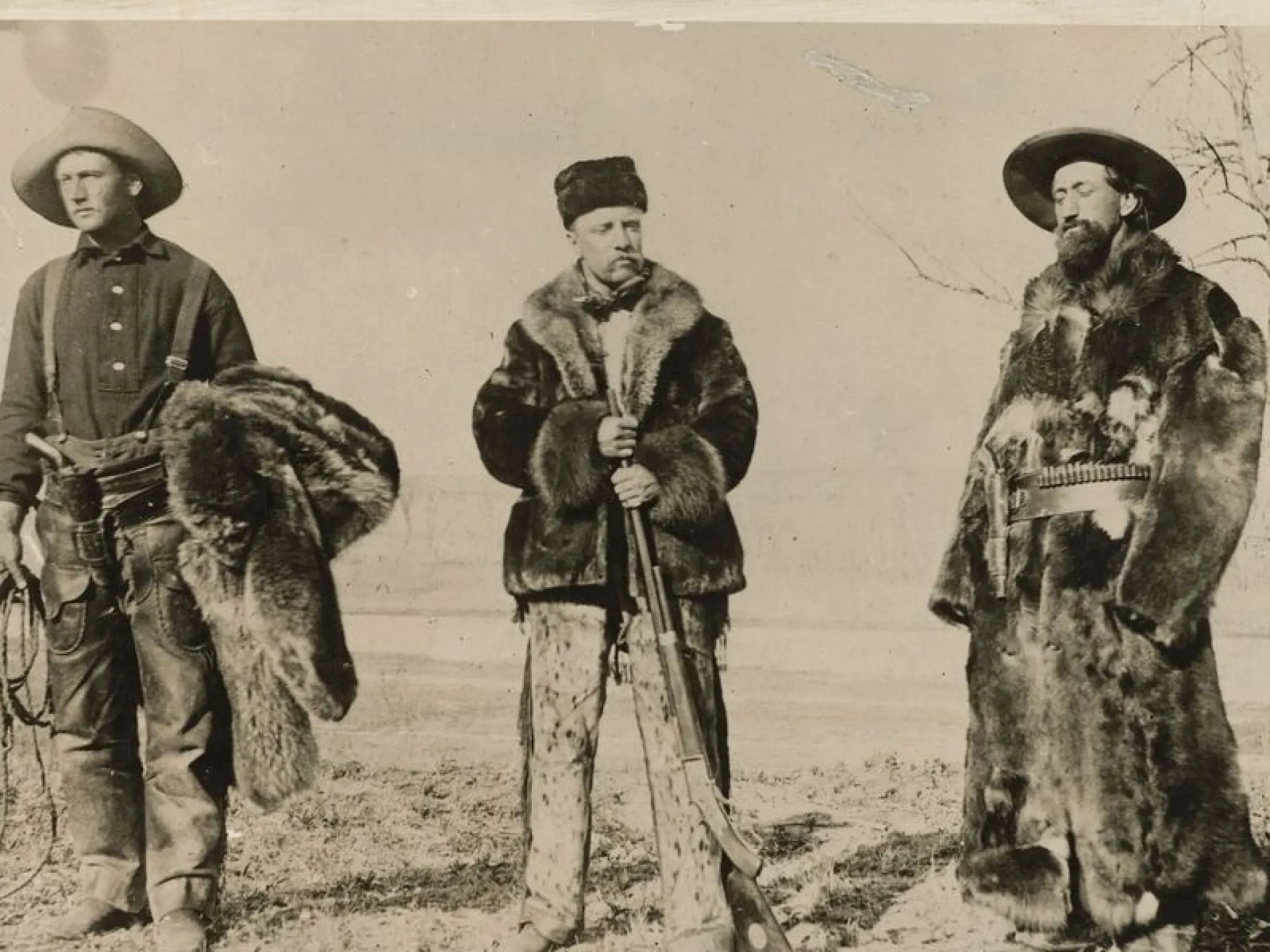 Wilmot Dow, Theodore Roosevelt, and Bill Sewall at the Elkhorn Ranch