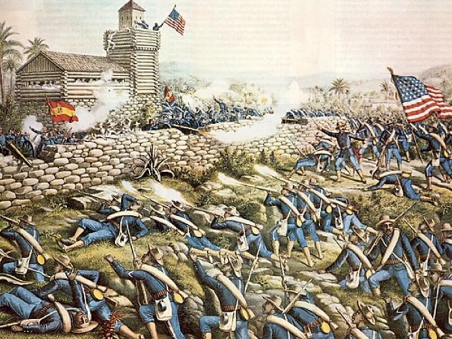 The Battle of San Juan Hill, lithograph by Kurz and Allison