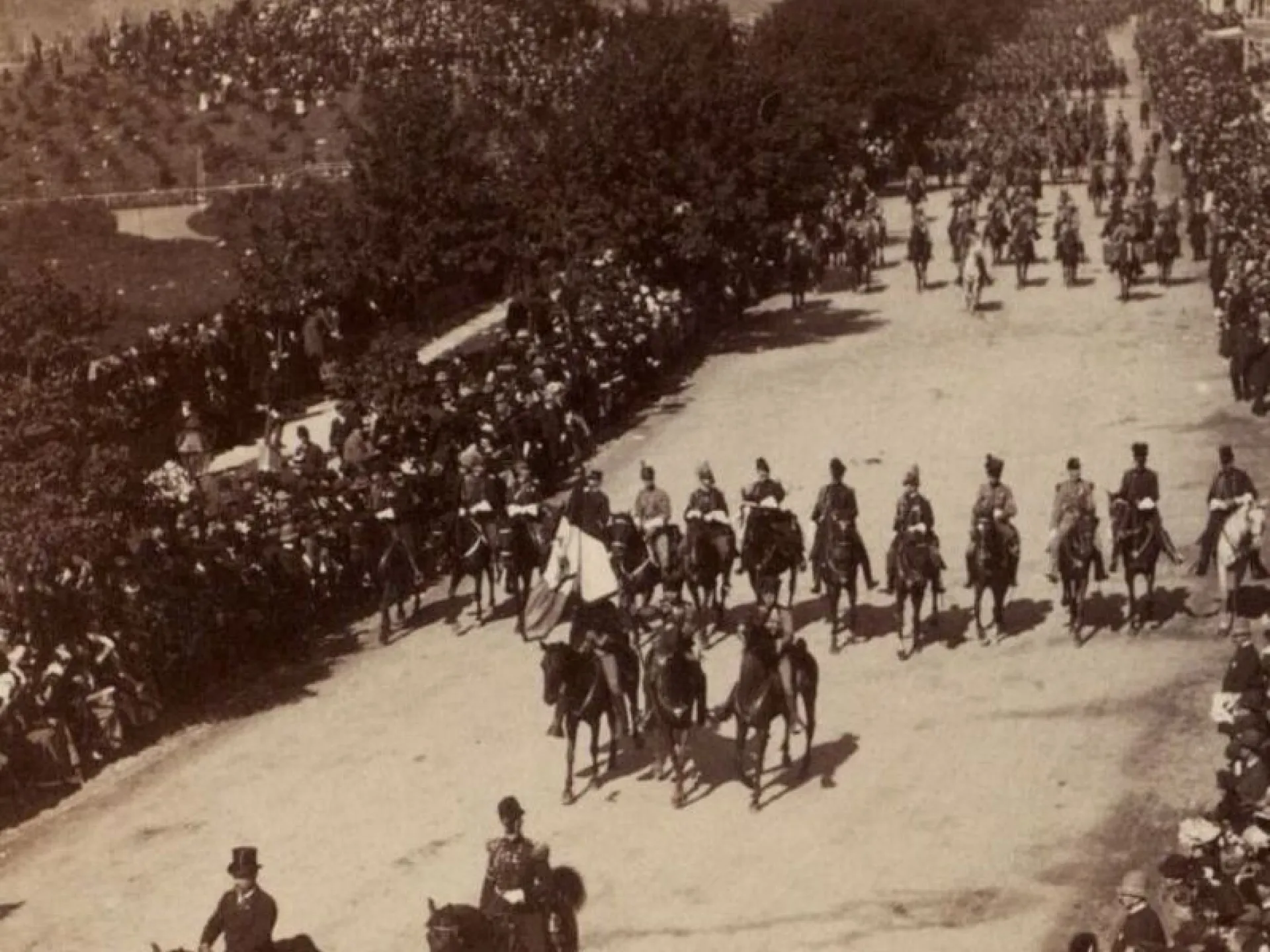 Governor Roosevelt riding at the head of a New York procession