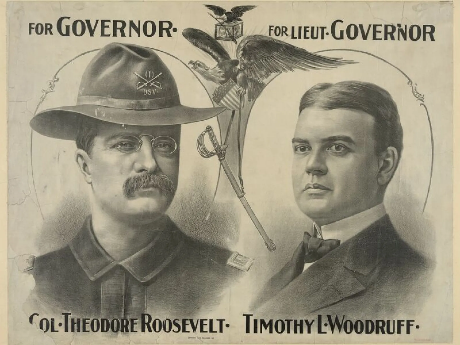 1898 campaign poster for Colonel Theodore Roosevelt for Governor of New York