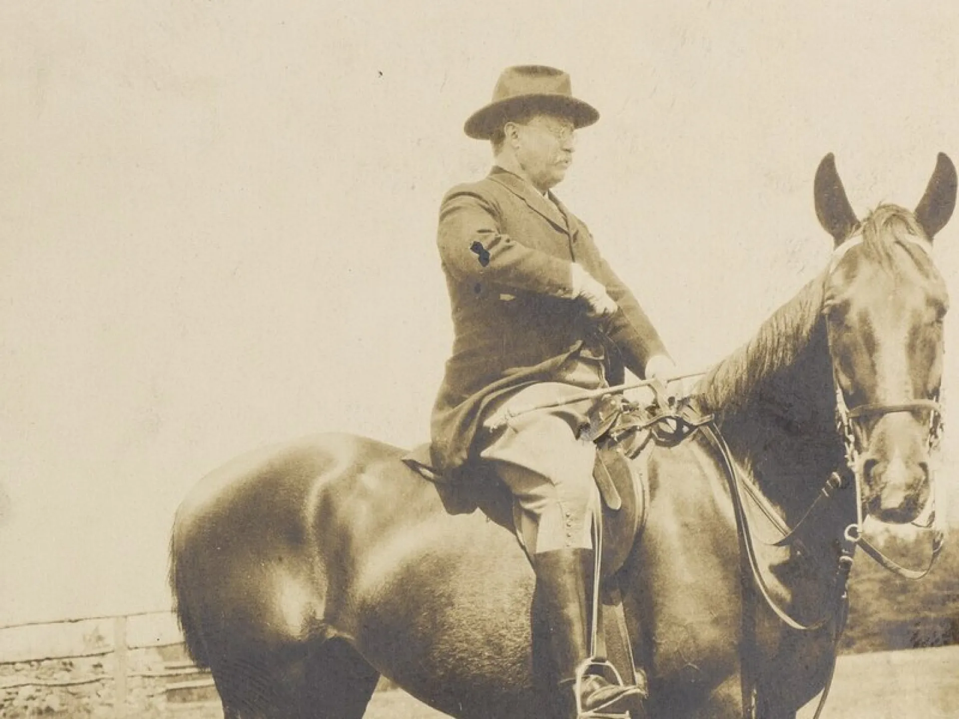 Theodore Roosevelt seated on horseback
