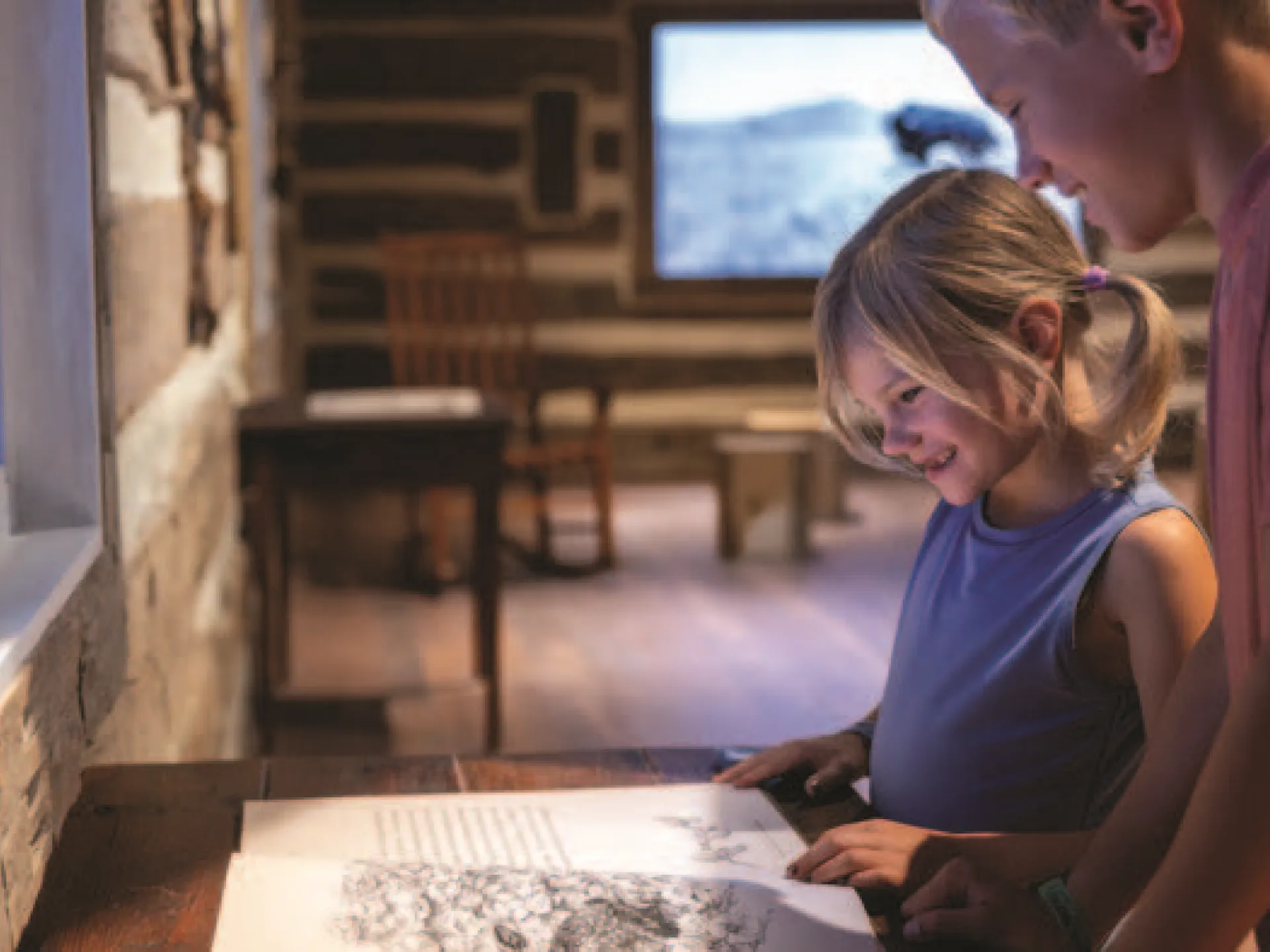 Kids in Elkhorn Cabin