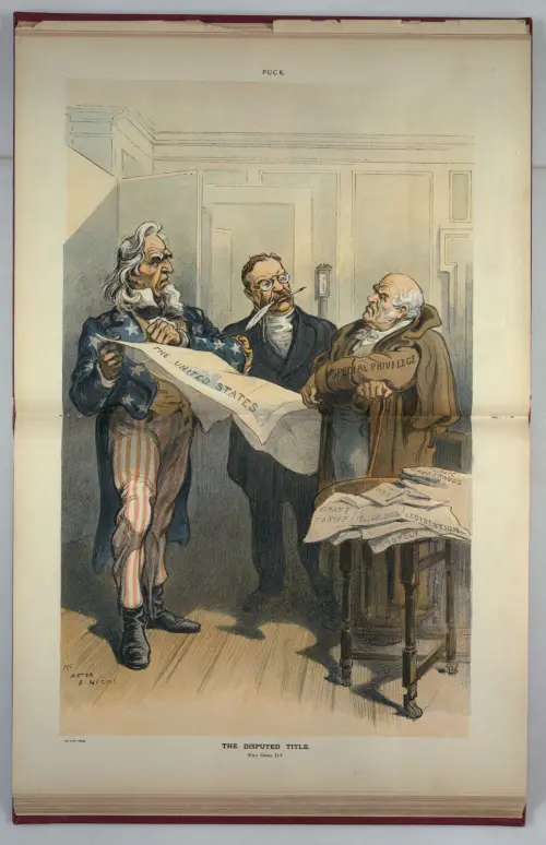 Cartoon of Theodore Roosevelt with Uncle Sam