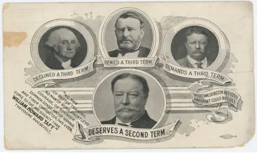 Cartoon suggesting that William Howard Taft needs a second term