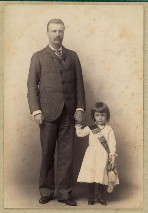 Photograph of Theodore Roosevelt as a Civil Service Commissioner with his son, Ted