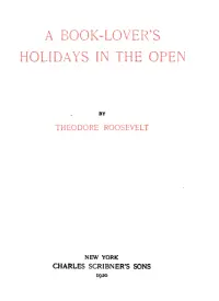 Cover image of A Book-Lover’s Holidays in the Open