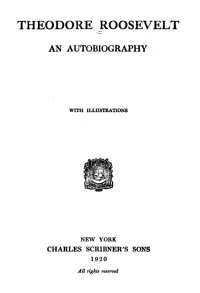 Cover image of Theodore Roosevelt's Autobiography