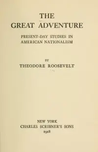 Cover image for The Great Adventure by Theodore Roosevelt