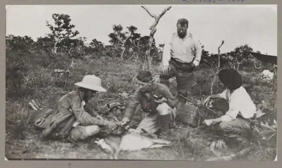Photograph of Theodore Roosevelt camping