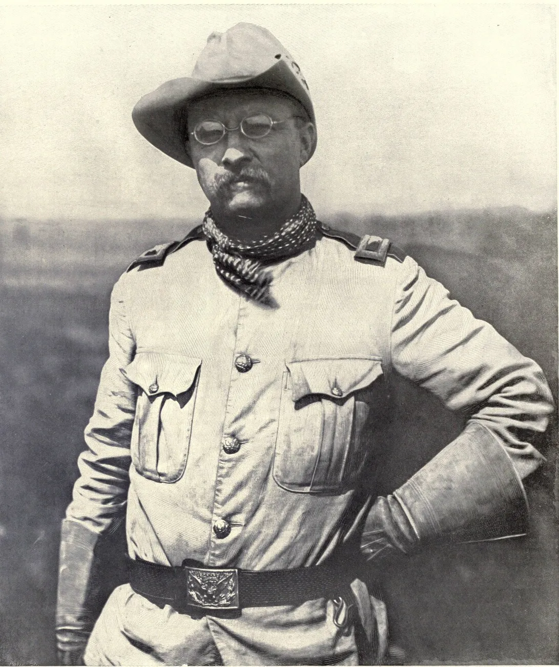Colonel Theodore Roosevelt in his Rough Rider uniform in the field, 1898