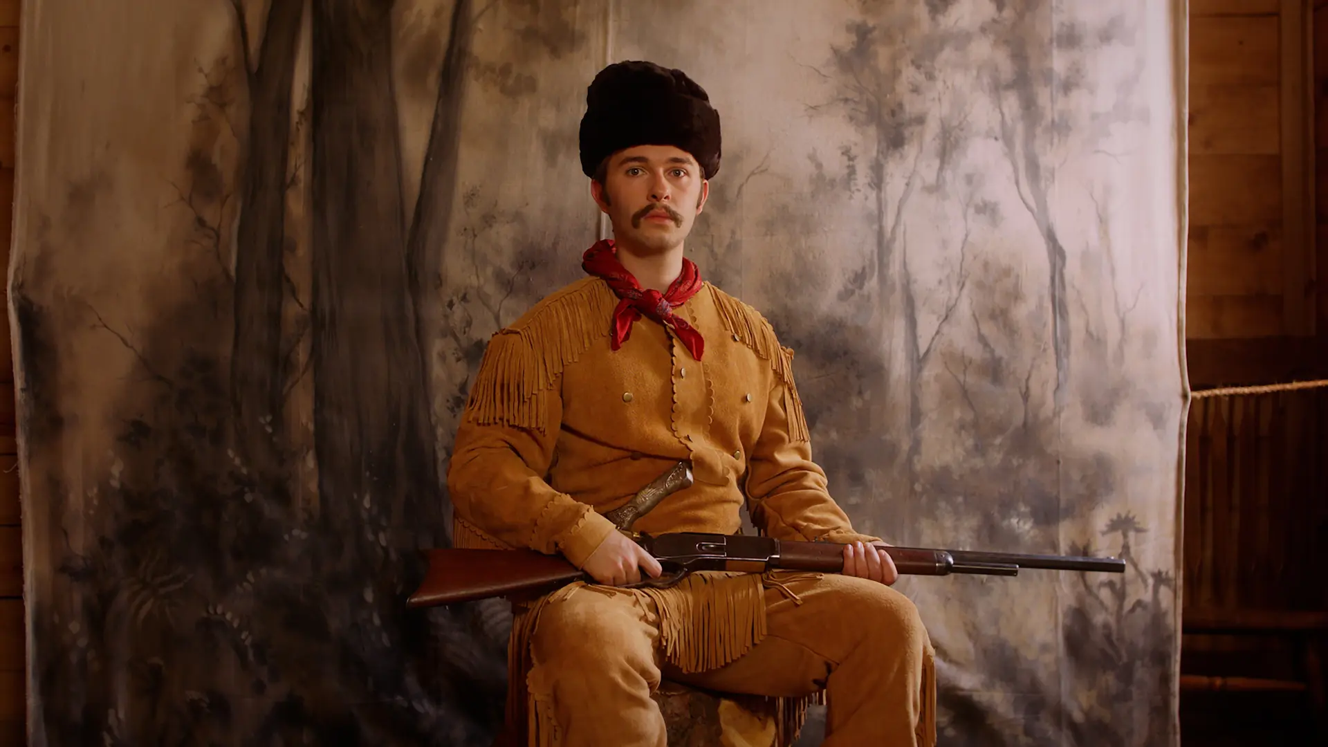 Photograph of Theodore Roosevelt in buckskin (Elkhorn TV series)
