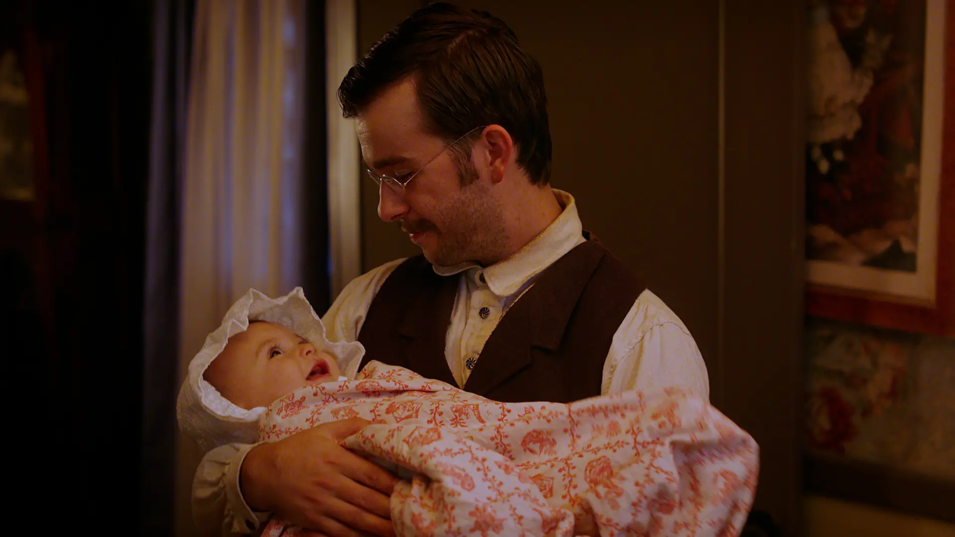 Photograph of Theodore Roosevelt with daughter Alice (Elkhorn TV series)