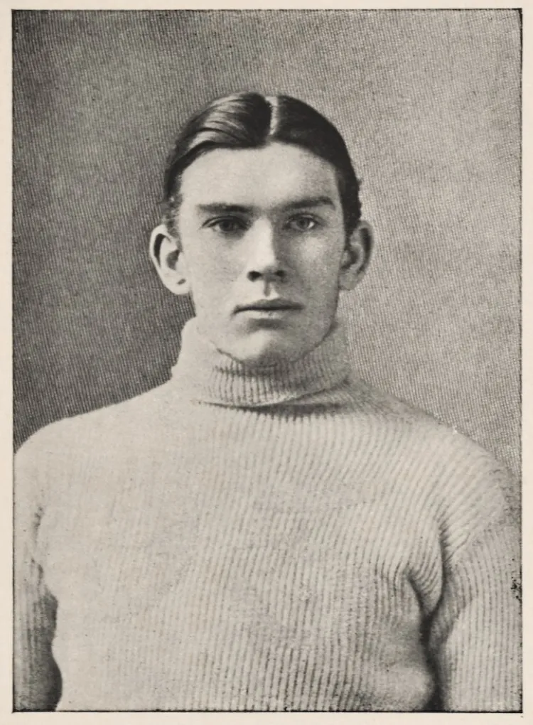 Portrait of Sergeant Hamilton Fish III in an athletic sweater