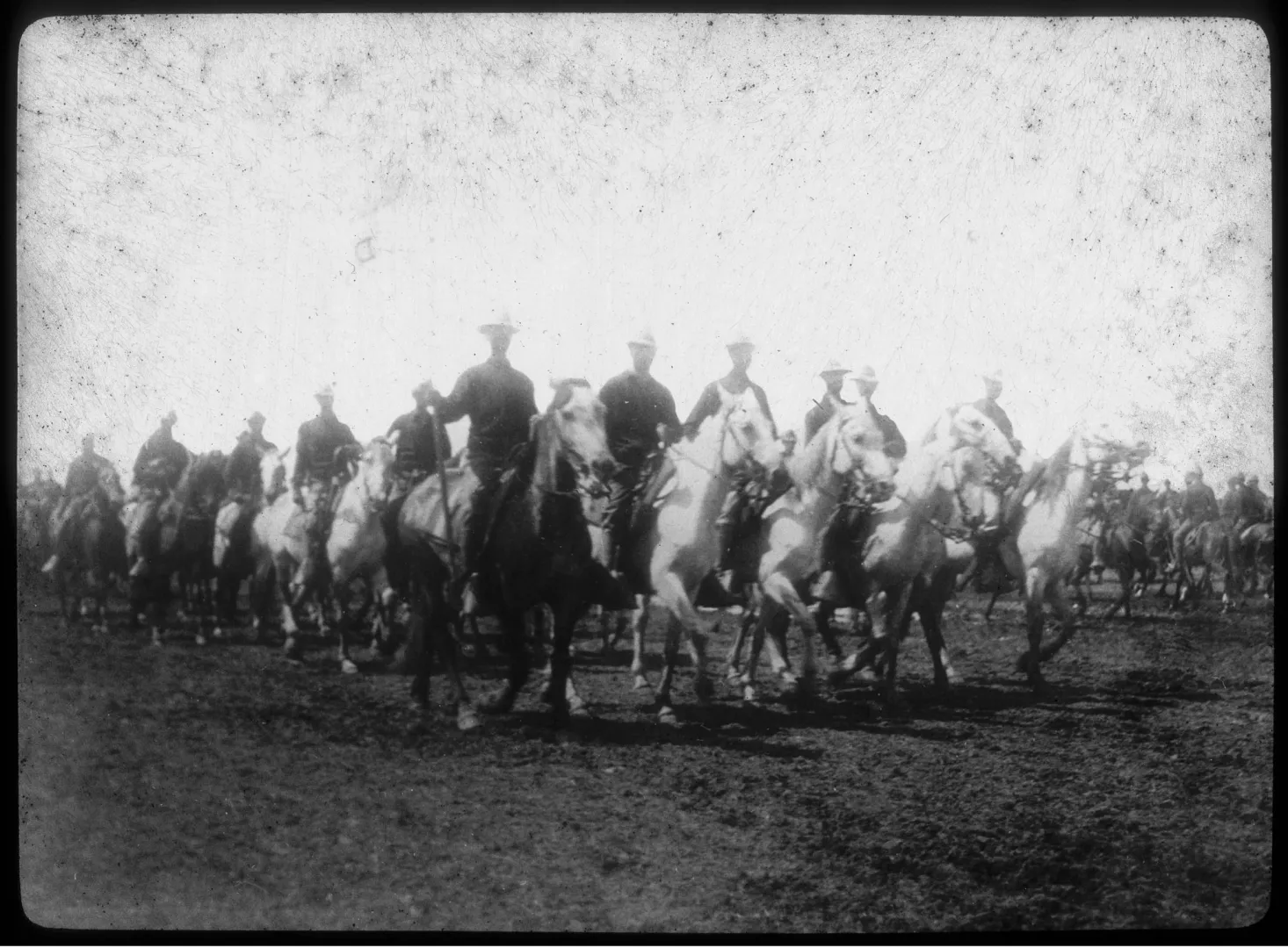 Mounted Rough Riders of Troop H, recruited in Indian Territory