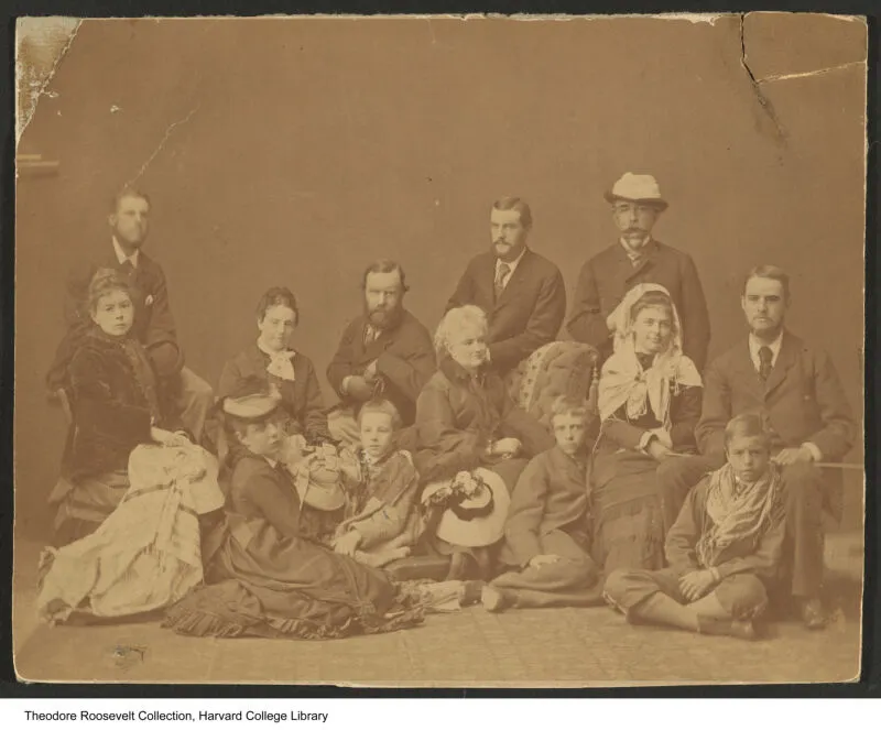 Group portrait of the Roosevelt family and traveling companions during their Nile River journey