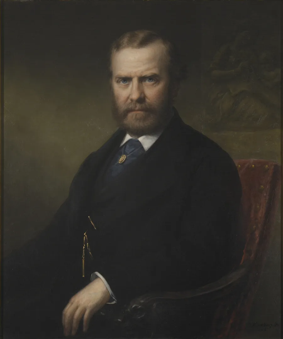 Painted portrait of Theodore Roosevelt Senior, seated