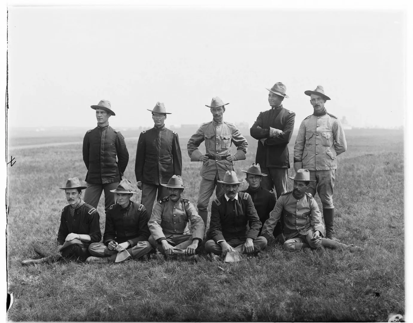 Group portrait of Rough Riders cited for gallantry