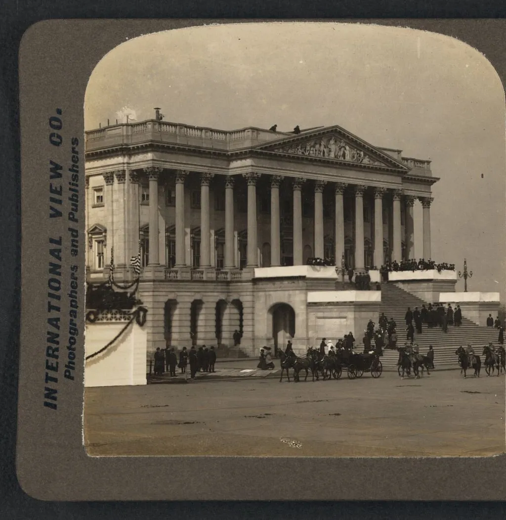 The Senate wing of the United States Capitol in the early 1900s