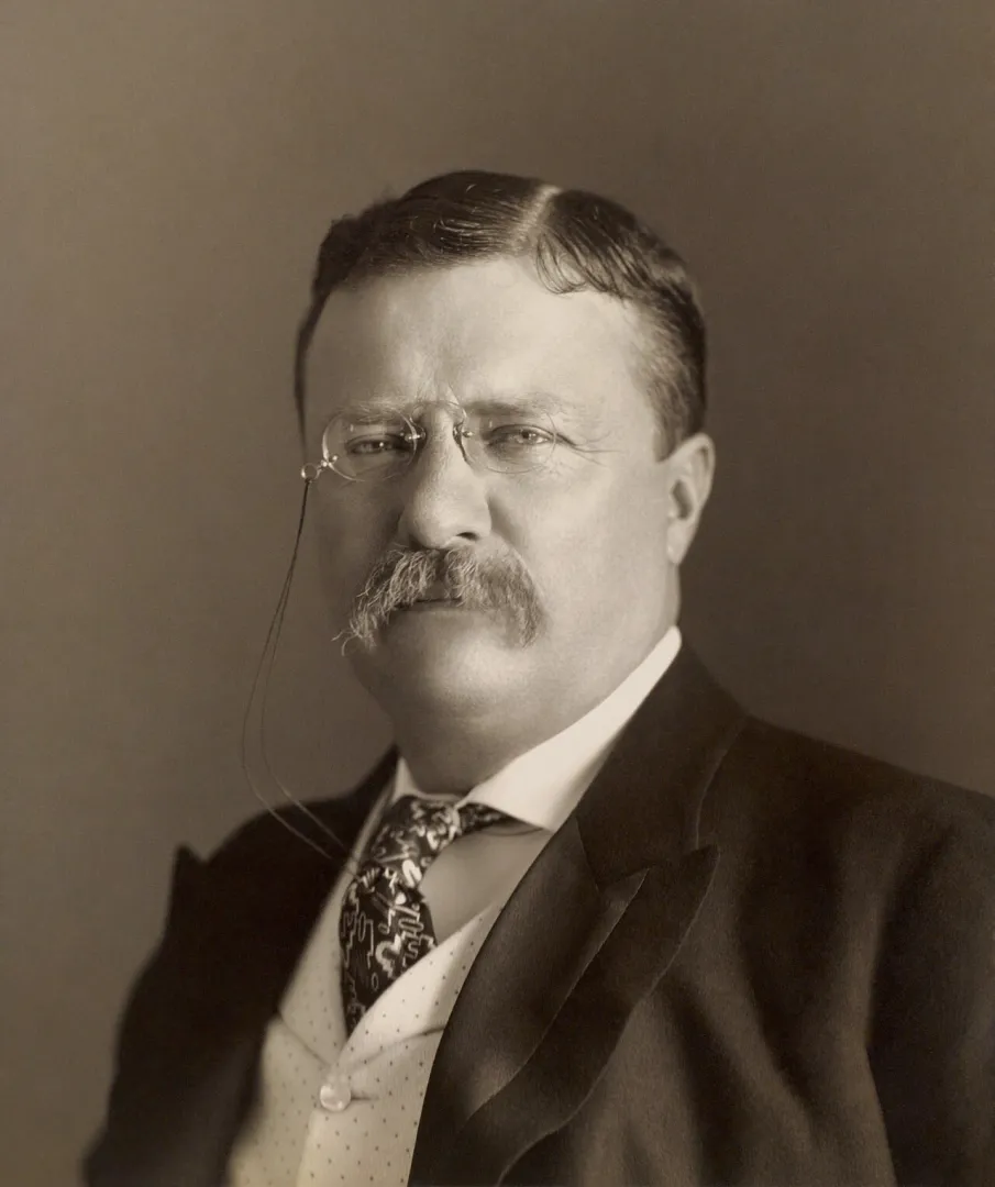 Formal studio portrait of Theodore Roosevelt