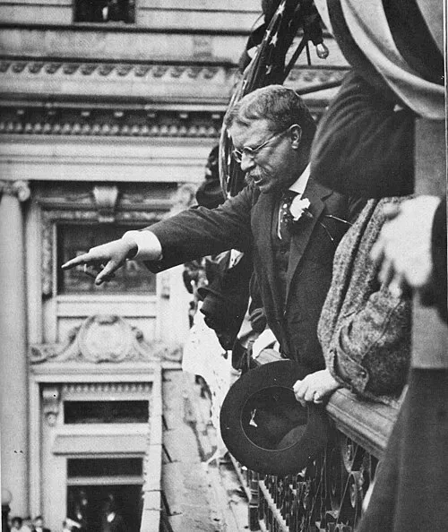 Theodore Roosevelt on Balcony