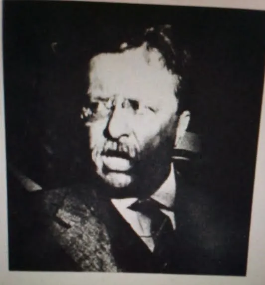 A disheveled Theodore Roosevelt shortly after being shot