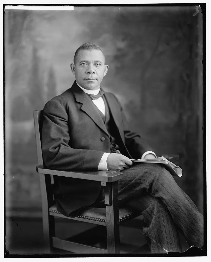 Formal seated portrait of Booker T. Washington