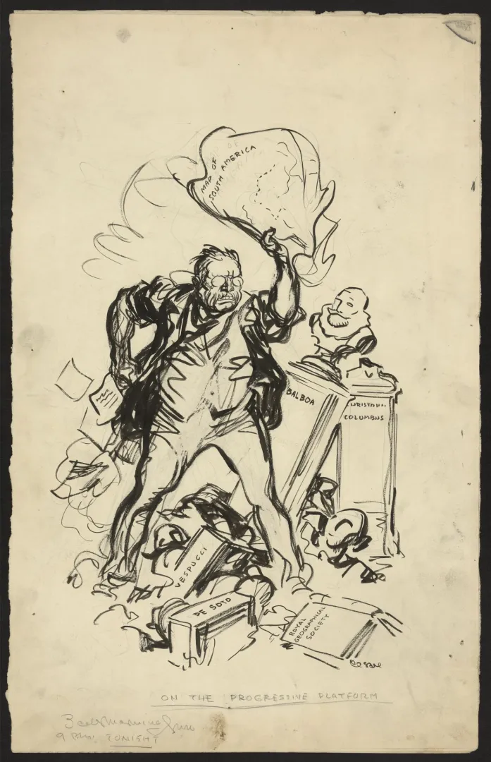 Cartoon depicting the Progressive Party platform