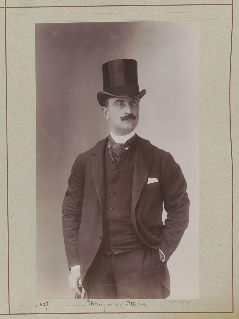 Portrait of the Marquis de Morès in top hat and formal dress