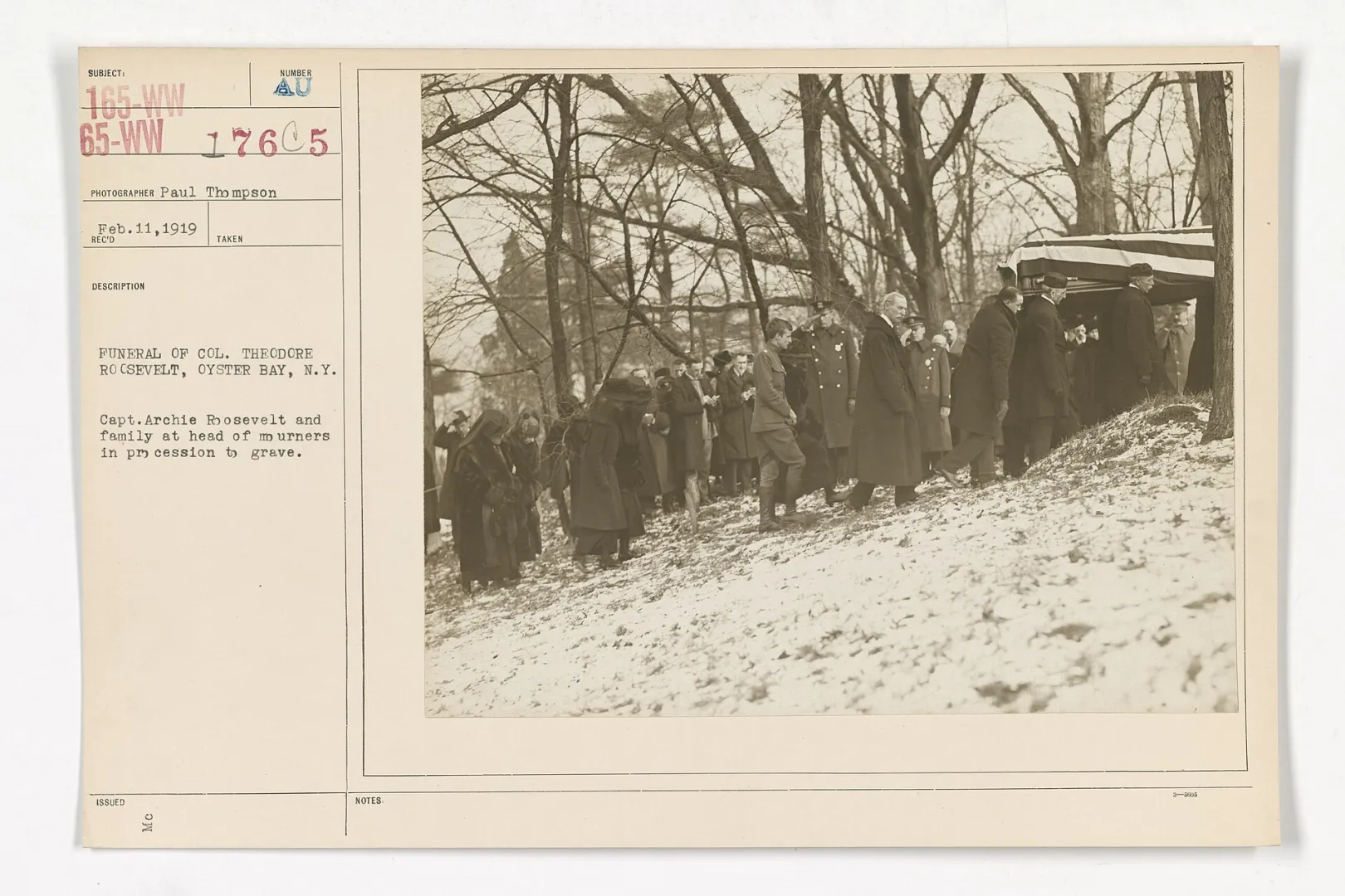 Mourners in procession at Roosevelt's funeral