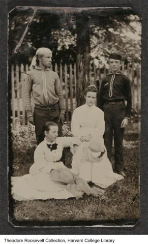The young Roosevelt children with Edith Carow, circa 1875