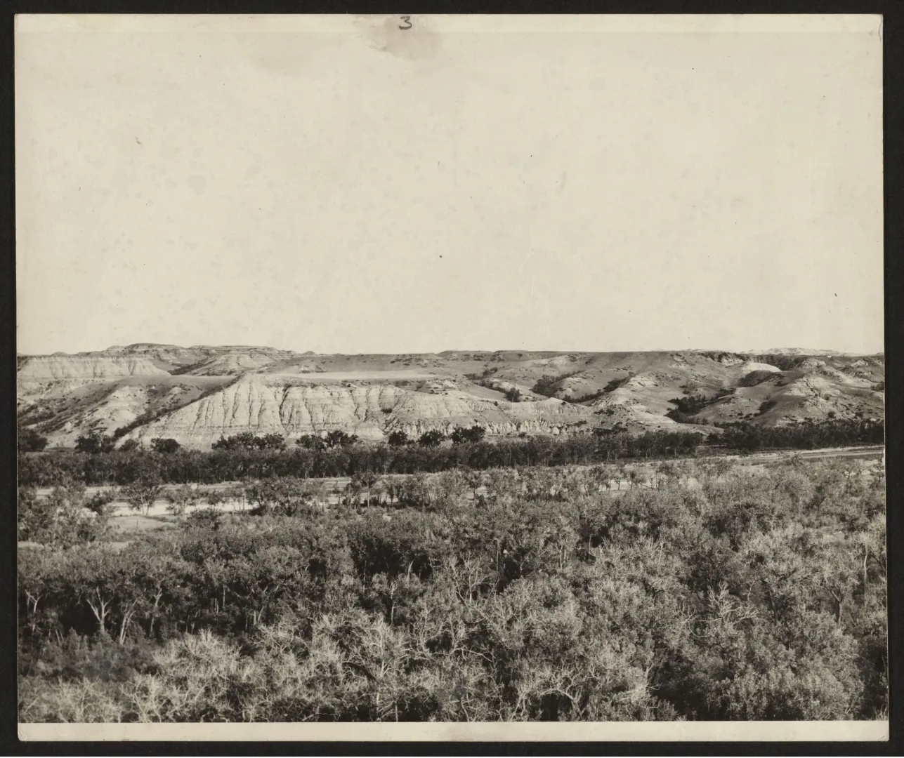 Panoramic view of the secluded Elkhorn Ranch site in the Badlands