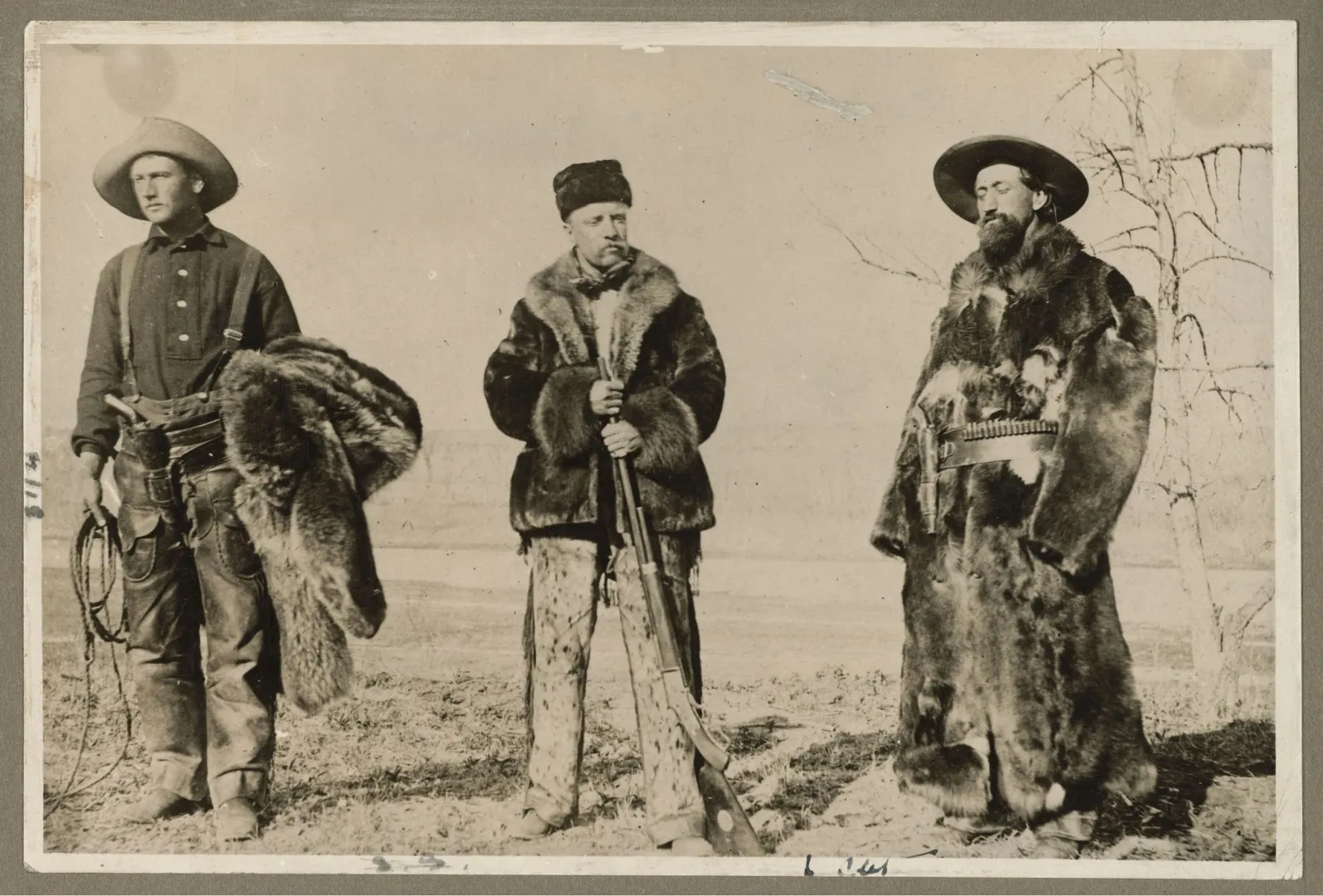 Wilmot Dow, Theodore Roosevelt, and Bill Sewall at the Elkhorn Ranch