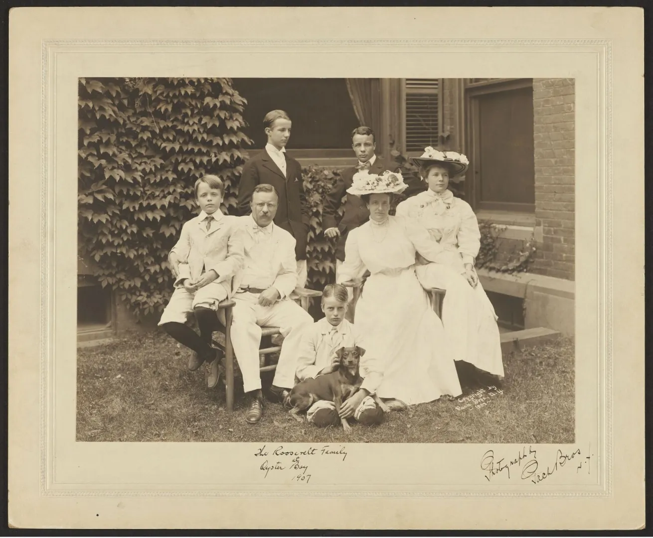 The Roosevelt family gathered together at their Oyster Bay home in 1903