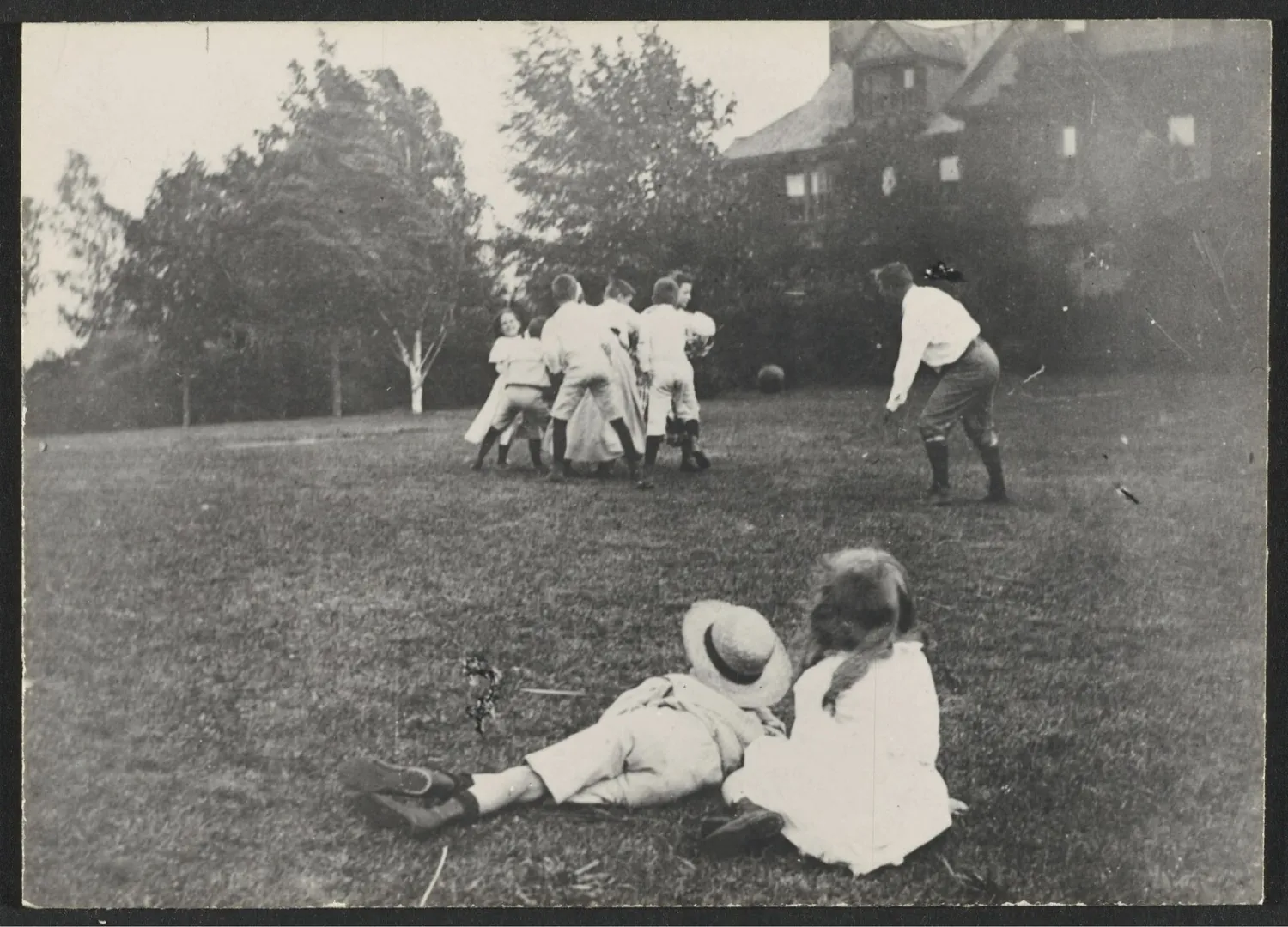 Roosevelt children playing together on the lawn at Sagamore Hill