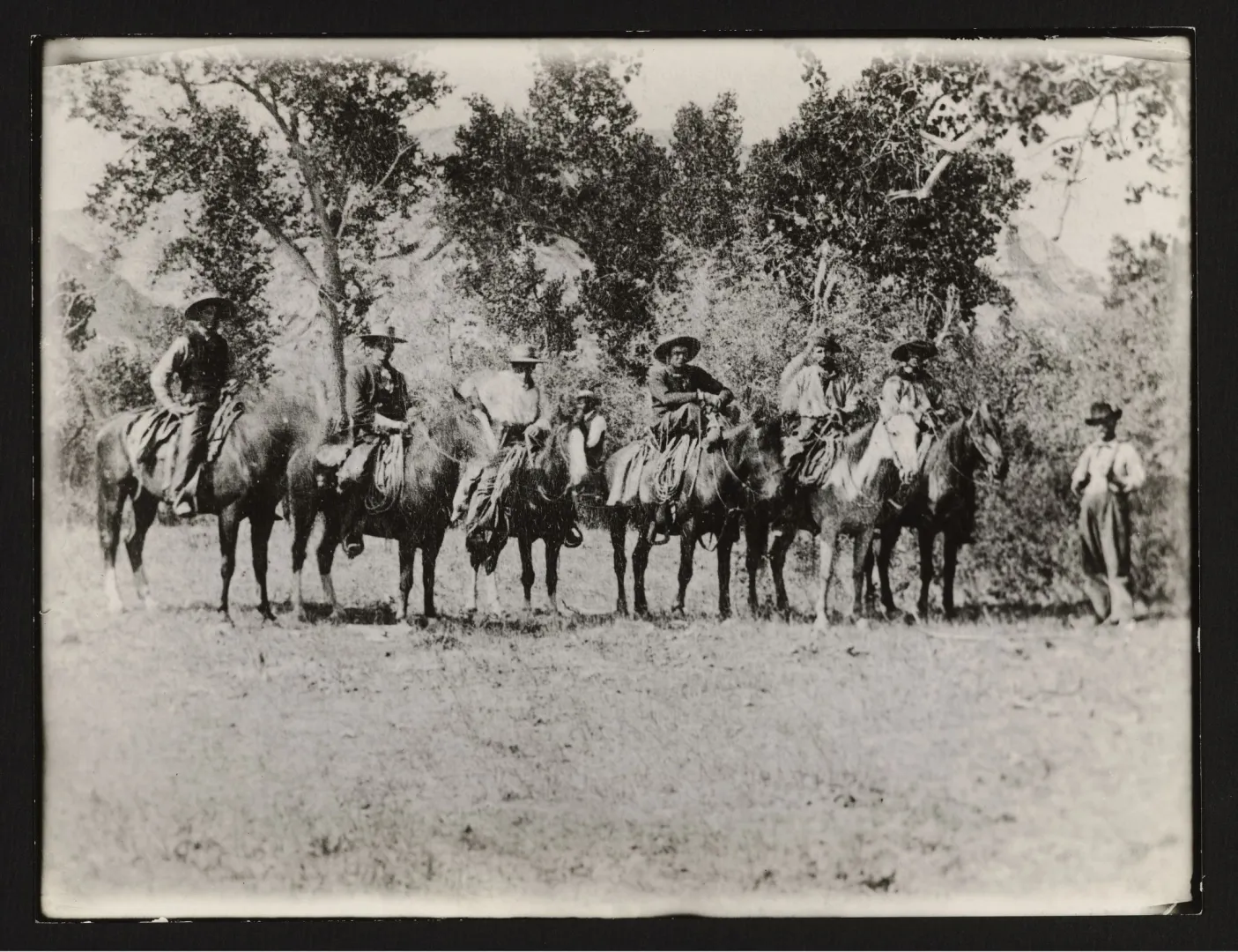 Mounted cowboys of the Little Missouri country