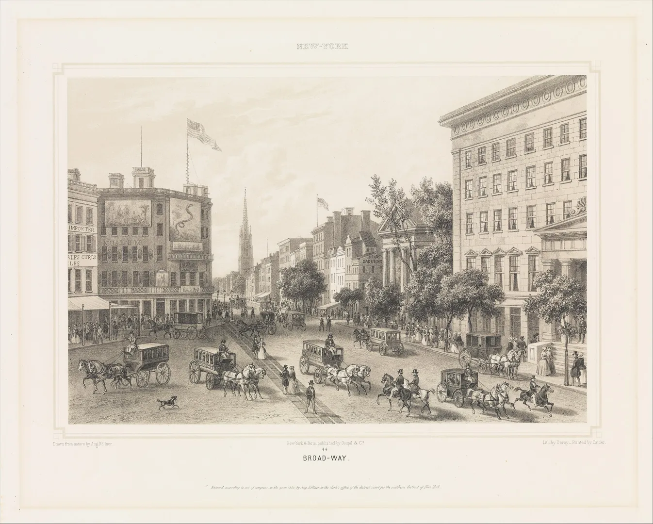 A view of Broadway in 19th-century New York City