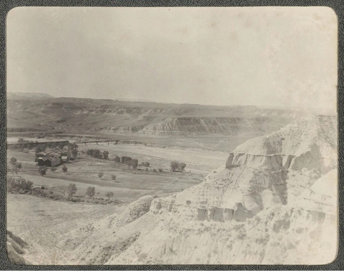 The Little Missouri River winding through the North Dakota Badlands near Medora