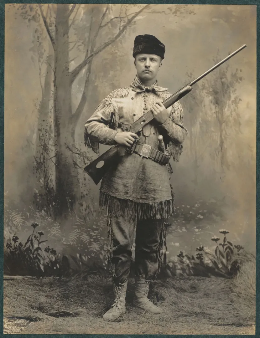 Theodore Roosevelt as a young Badlands rancher in buckskin