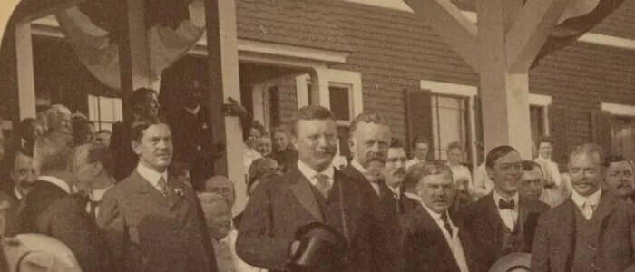 Theodore Roosevelt with Henry Cabot Lodge and others at Nahant, Massachusetts