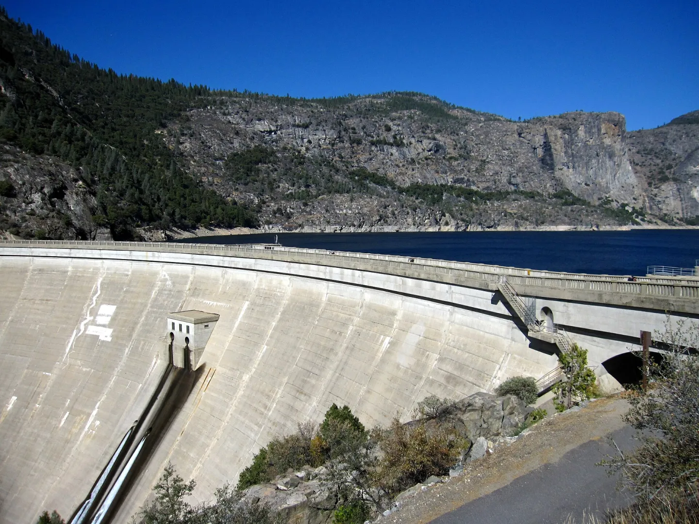 O'Shaughnessy Dam holding back the Hetch Hetchy Reservoir