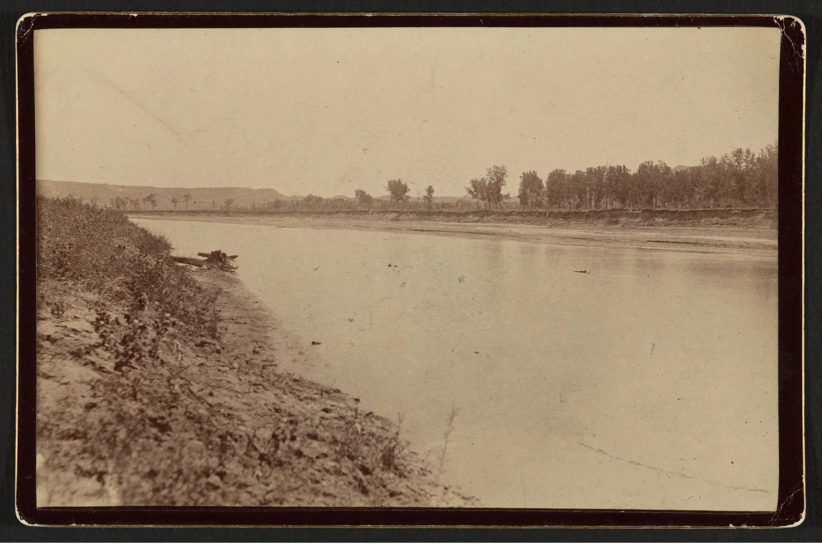 The Little Missouri River in the quiet Badlands near Medora