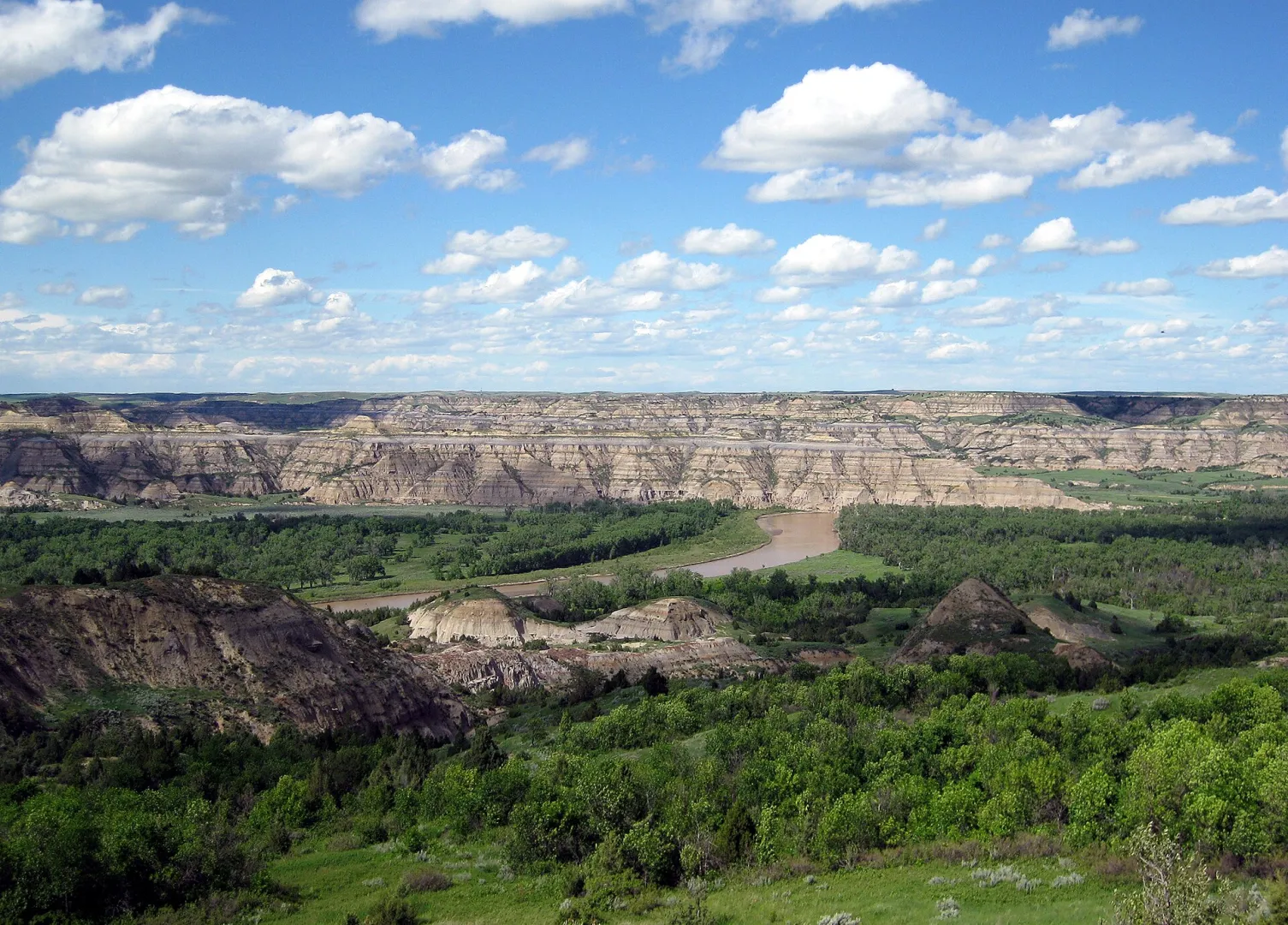The colorful buttes of Theodore Roosevelt National Park today