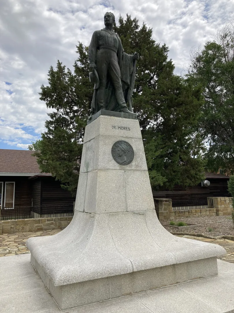 The equestrian statue of the Marquis de Morès in Medora, North Dakota