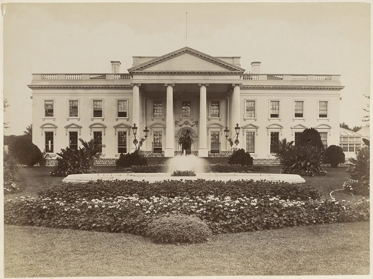 The north front of the White House, photographed about 1900