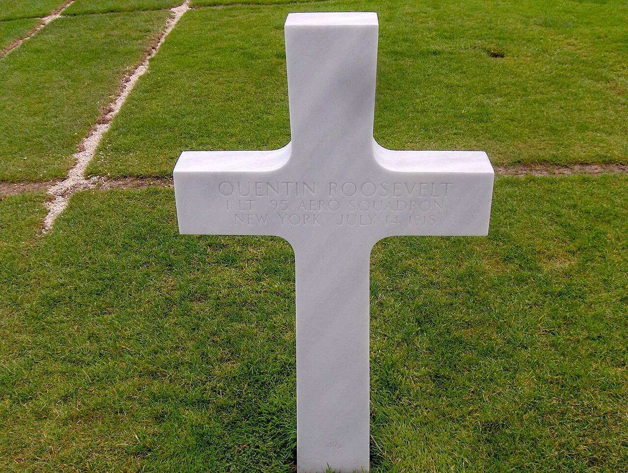 Quentin Roosevelt's grave marker in France
