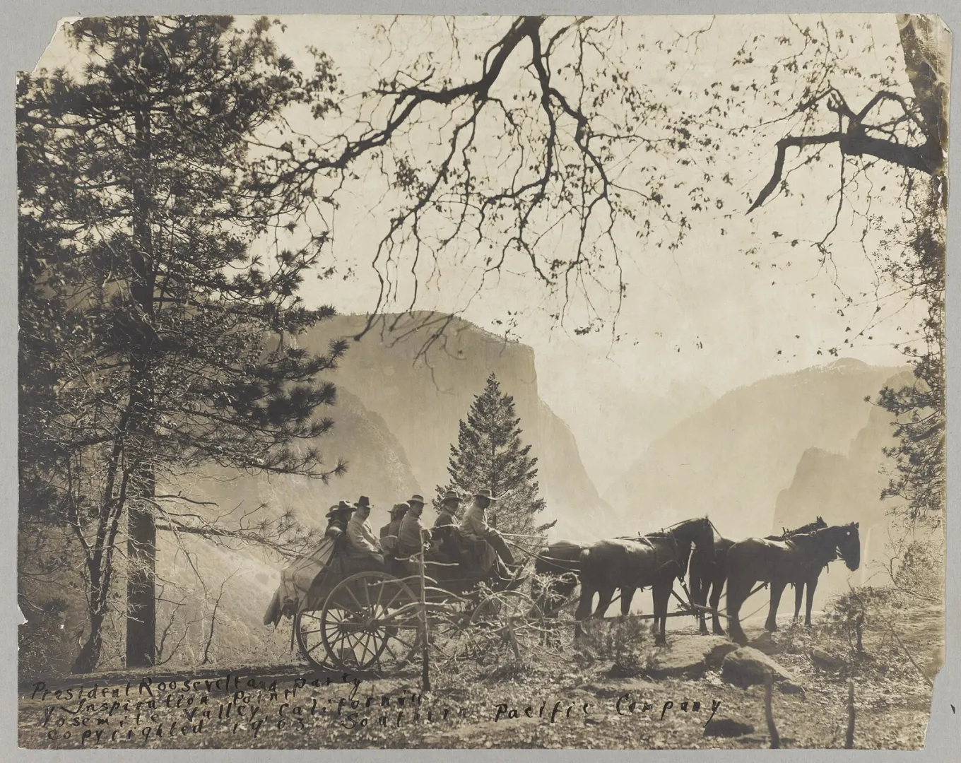 President Roosevelt's carriage party at Inspiration Point, Yosemite, 1903