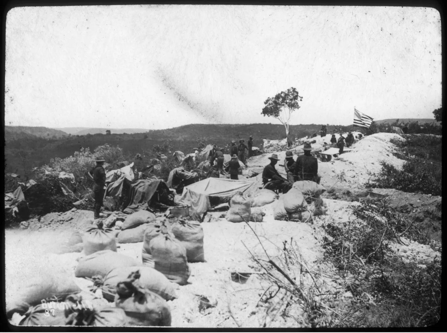 Rough Riders holding captured trenches along San Juan Ridge